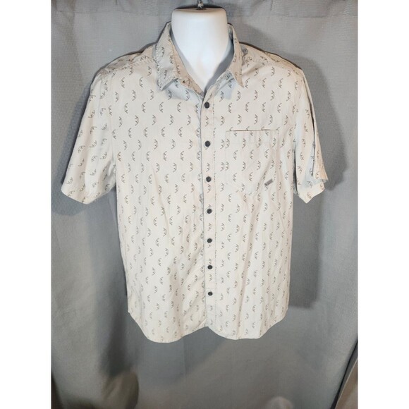 511 Tactical Men Sz M Gray Snap Button Up Shirt Swiss Army Knife All Over Print - Picture 1 of 5
